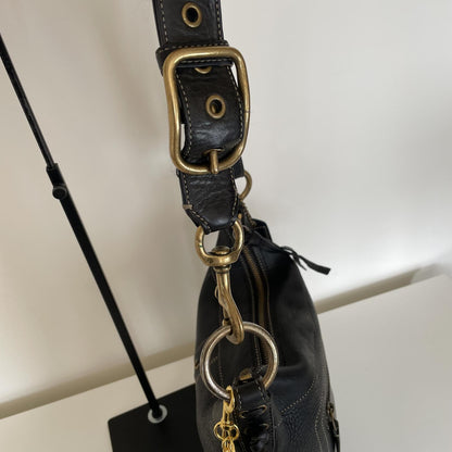 Coach Black Chelsea Laced Pebbled Leather Crossbody Bag H0693-10399