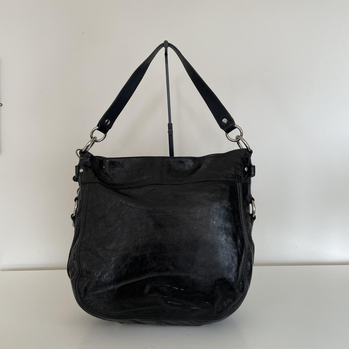 Coach Black Patent Zoe Shoulder Bag F1026-F15471