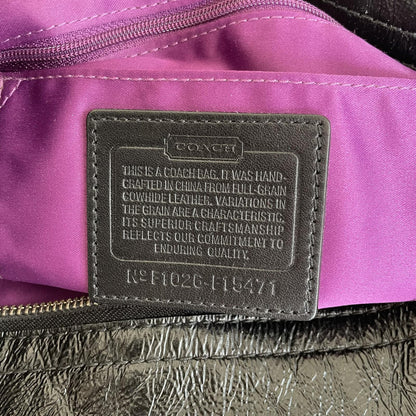 Coach Black Patent Zoe Shoulder Bag F1026-F15471