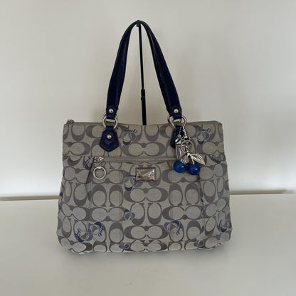 Coach Poppy Grey and Blue Signature Tote Shoulder Bag J1176-18714