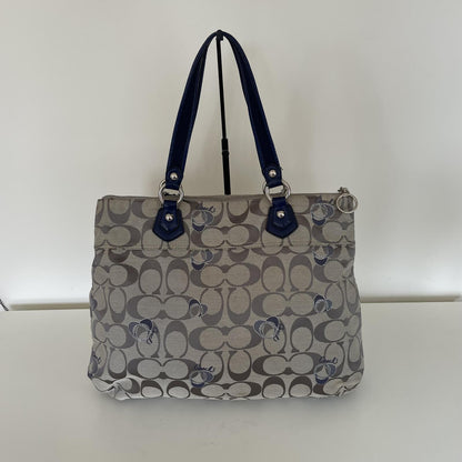 Coach Poppy Grey and Blue Signature Tote Shoulder Bag J1176-18714