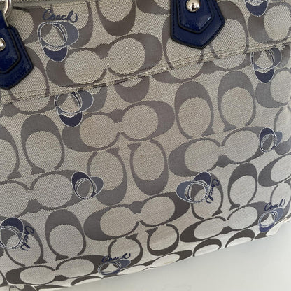 Coach Poppy Grey and Blue Signature Tote Shoulder Bag J1176-18714
