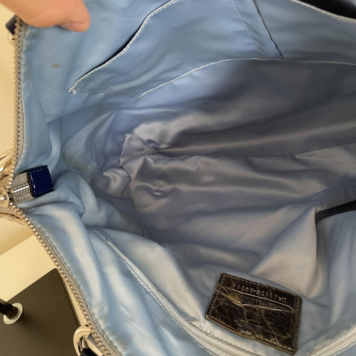 Coach Poppy Grey and Blue Signature Tote Shoulder Bag J1176-18714