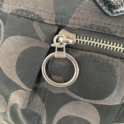 Coach Poppy Black Signature Monogram Shoulder Bag F1120-18351