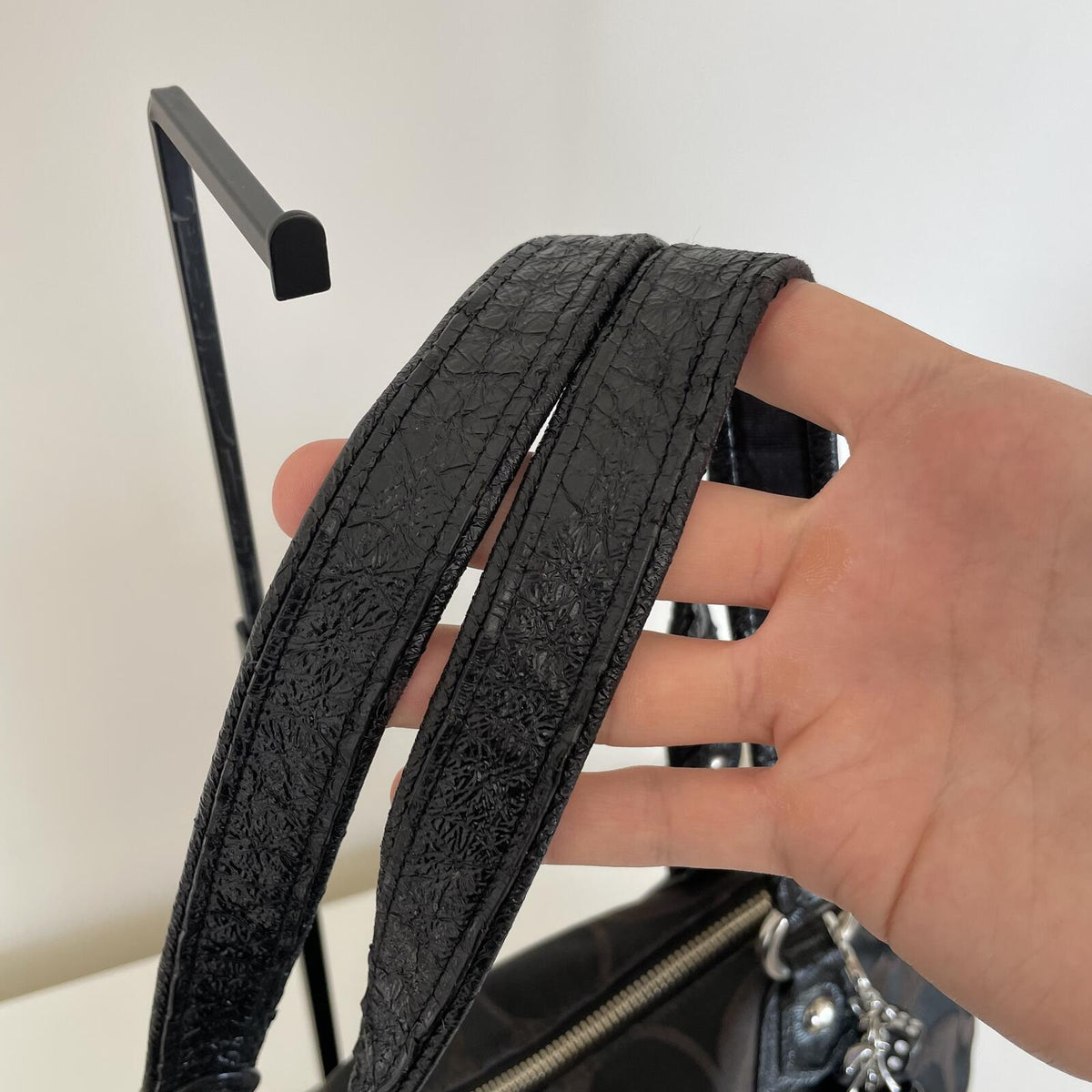 Coach Poppy Black Signature Monogram Shoulder Bag F1120-18351