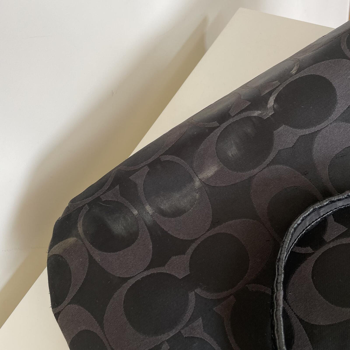 Coach Poppy Black Signature Monogram Shoulder Bag F1120-18351