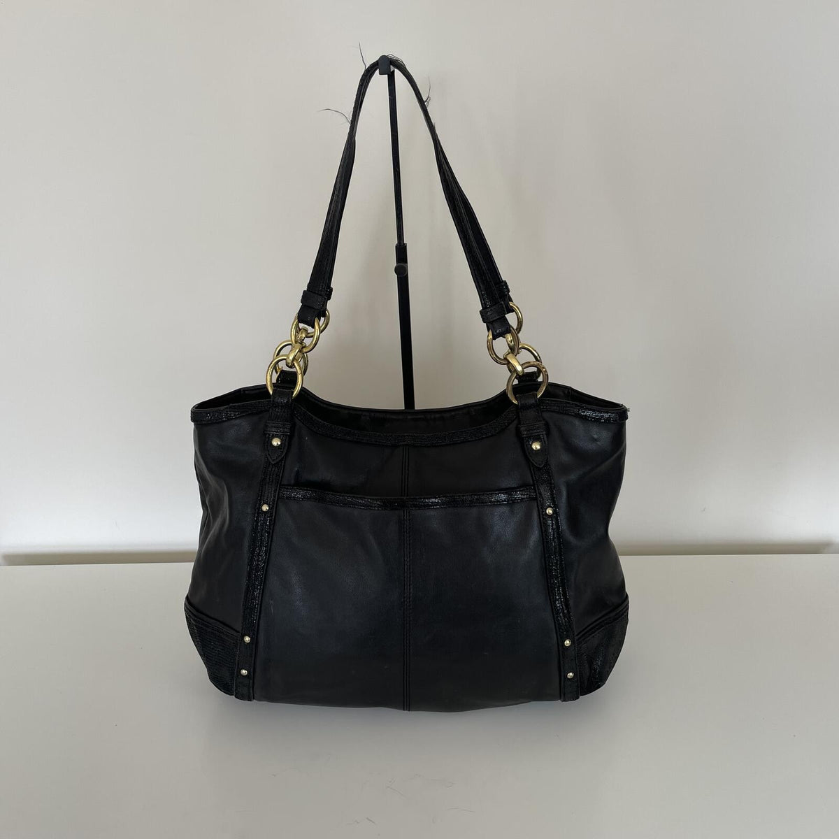 Coach Black Leather Shoulder Bag K1275-F20812
