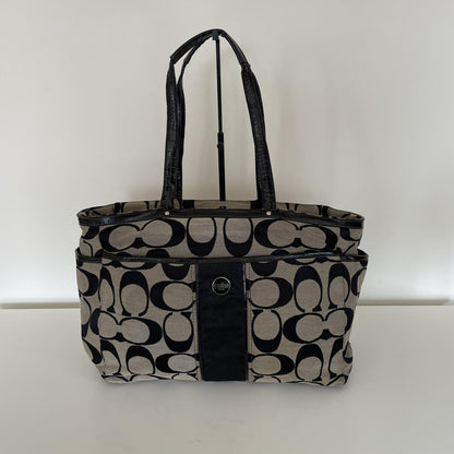Coach Black Signature Monogram Maternity Bag A1381-F21865