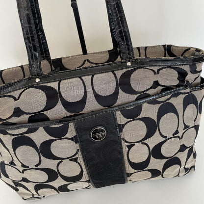 Coach Black Signature Monogram Maternity Bag A1381-F21865