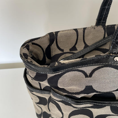 Coach Black Signature Monogram Maternity Bag A1381-F21865