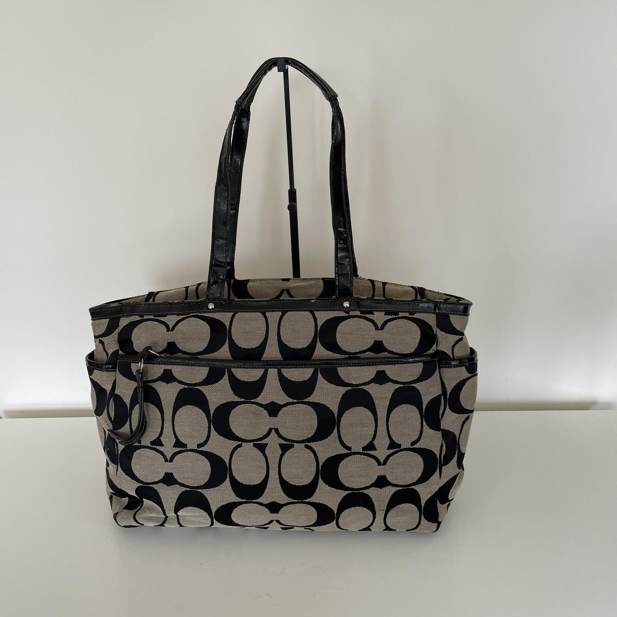 Coach Black Signature Monogram Maternity Bag A1381-F21865