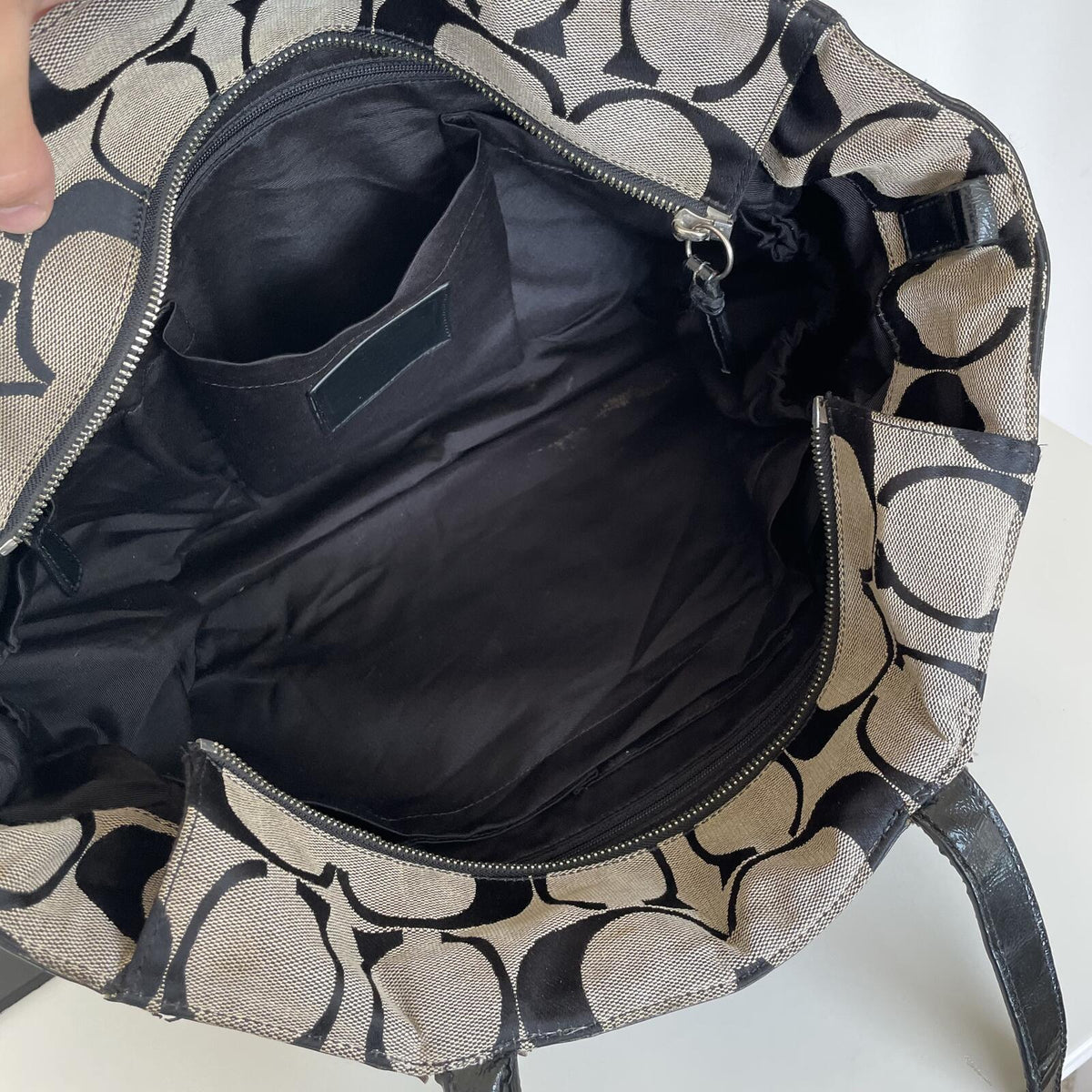 Coach Black Signature Monogram Maternity Bag A1381-F21865