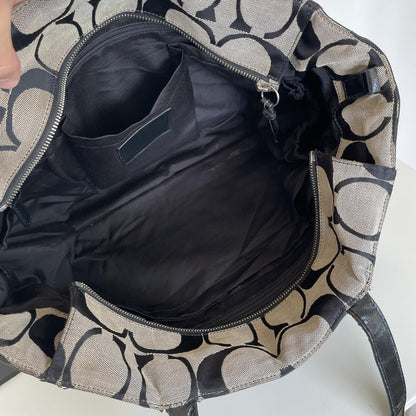 Coach Black Signature Monogram Maternity Bag A1381-F21865