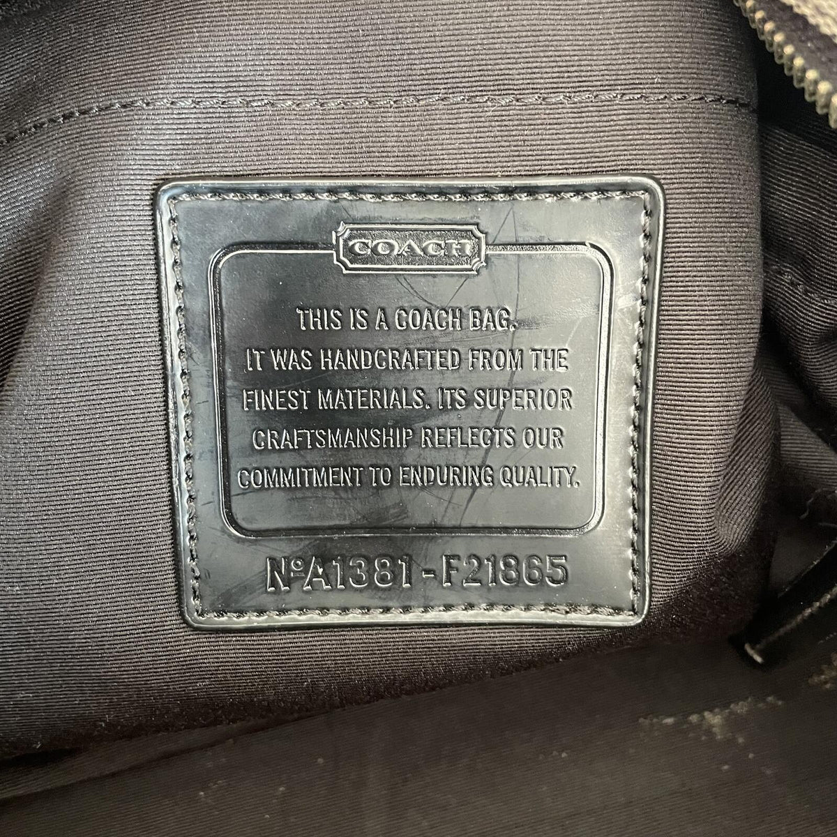 Coach Black Signature Monogram Maternity Bag A1381-F21865