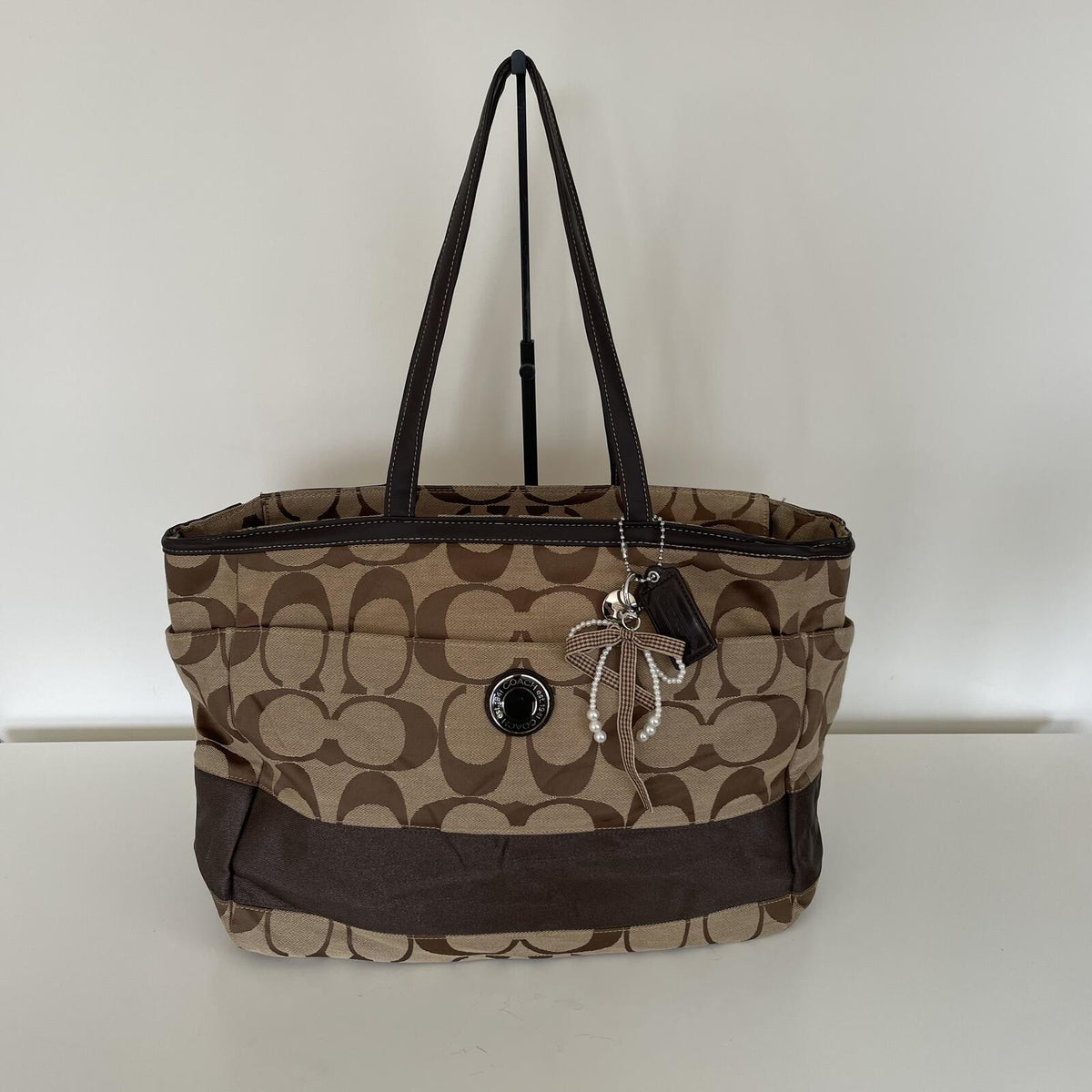 Coach Brown Signature Monogram Maternity Shoulder Bag G1261-F19202