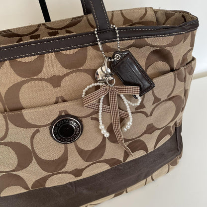 Coach Brown Signature Monogram Maternity Shoulder Bag G1261-F19202