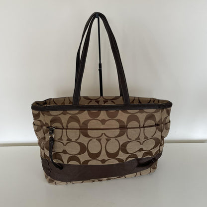 Coach Brown Signature Monogram Maternity Shoulder Bag G1261-F19202