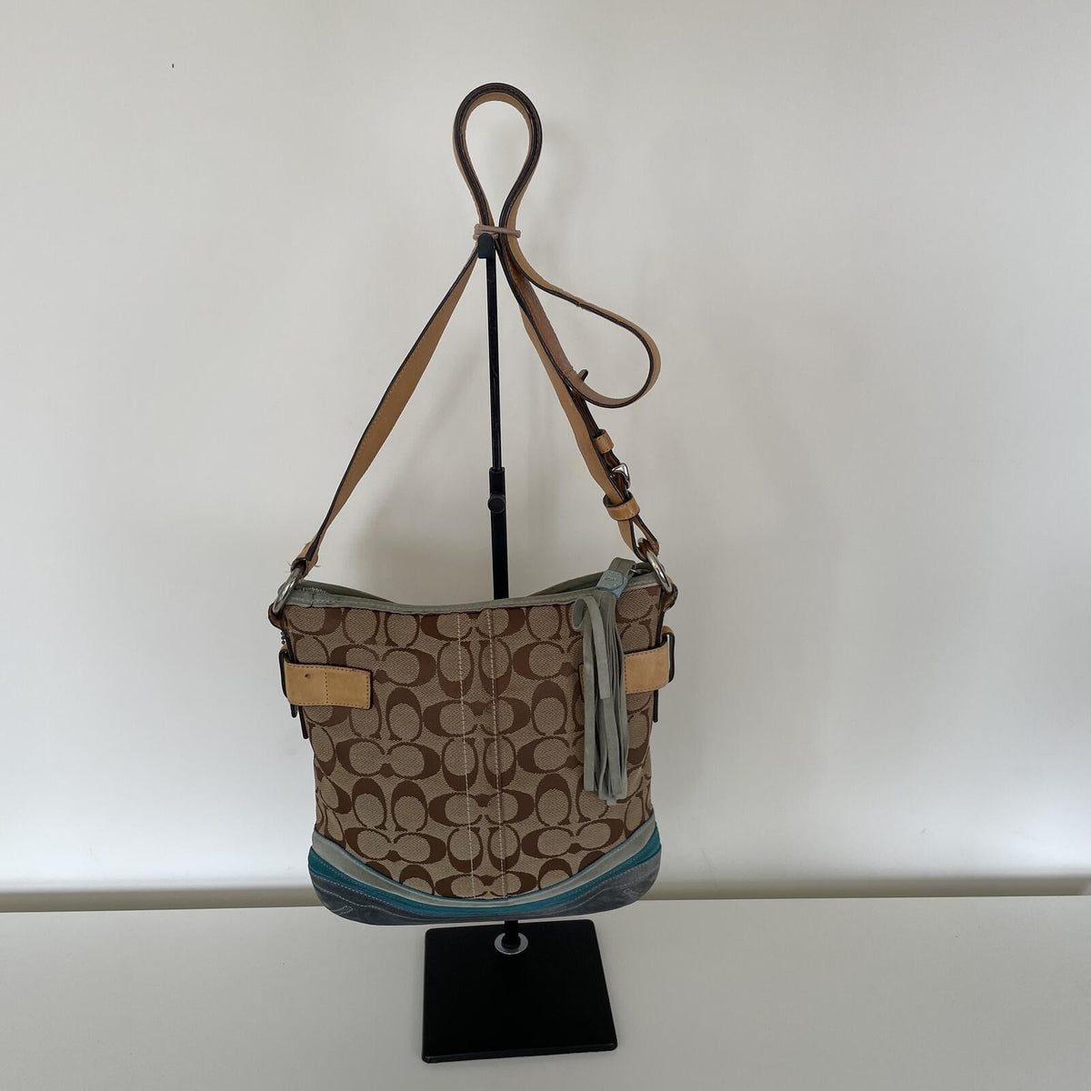 Coach Beige Signature Monogram Butterfly Shoulder Bag G05K-141