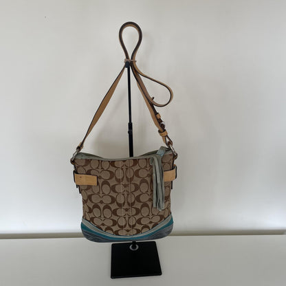 Coach Beige Signature Monogram Butterfly Shoulder Bag G05K-141