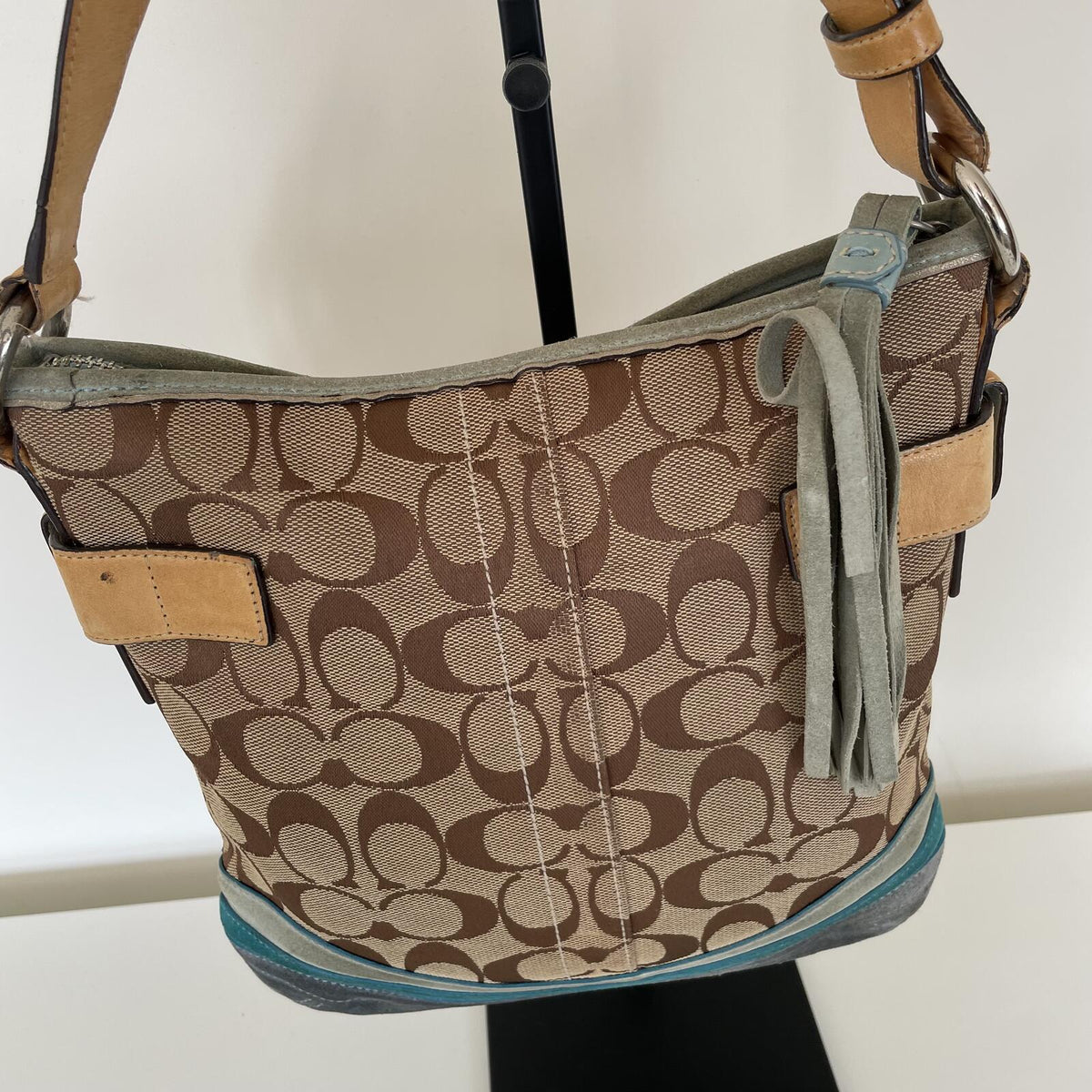 Coach Beige Signature Monogram Butterfly Shoulder Bag G05K-141