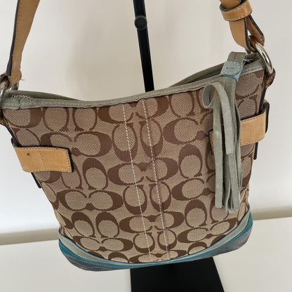 Coach Beige Signature Monogram Butterfly Shoulder Bag G05K-141