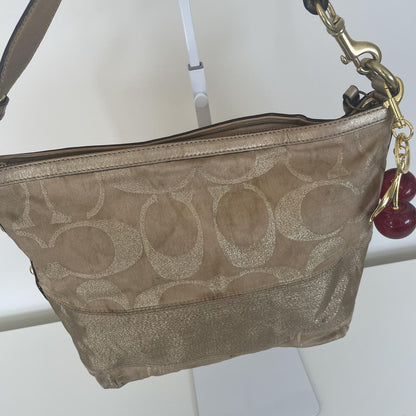Coach Gold Signature Monogram Stripe Shoulder Bag G0849-12909