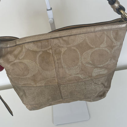 Coach Gold Signature Monogram Stripe Shoulder Bag G0849-12909