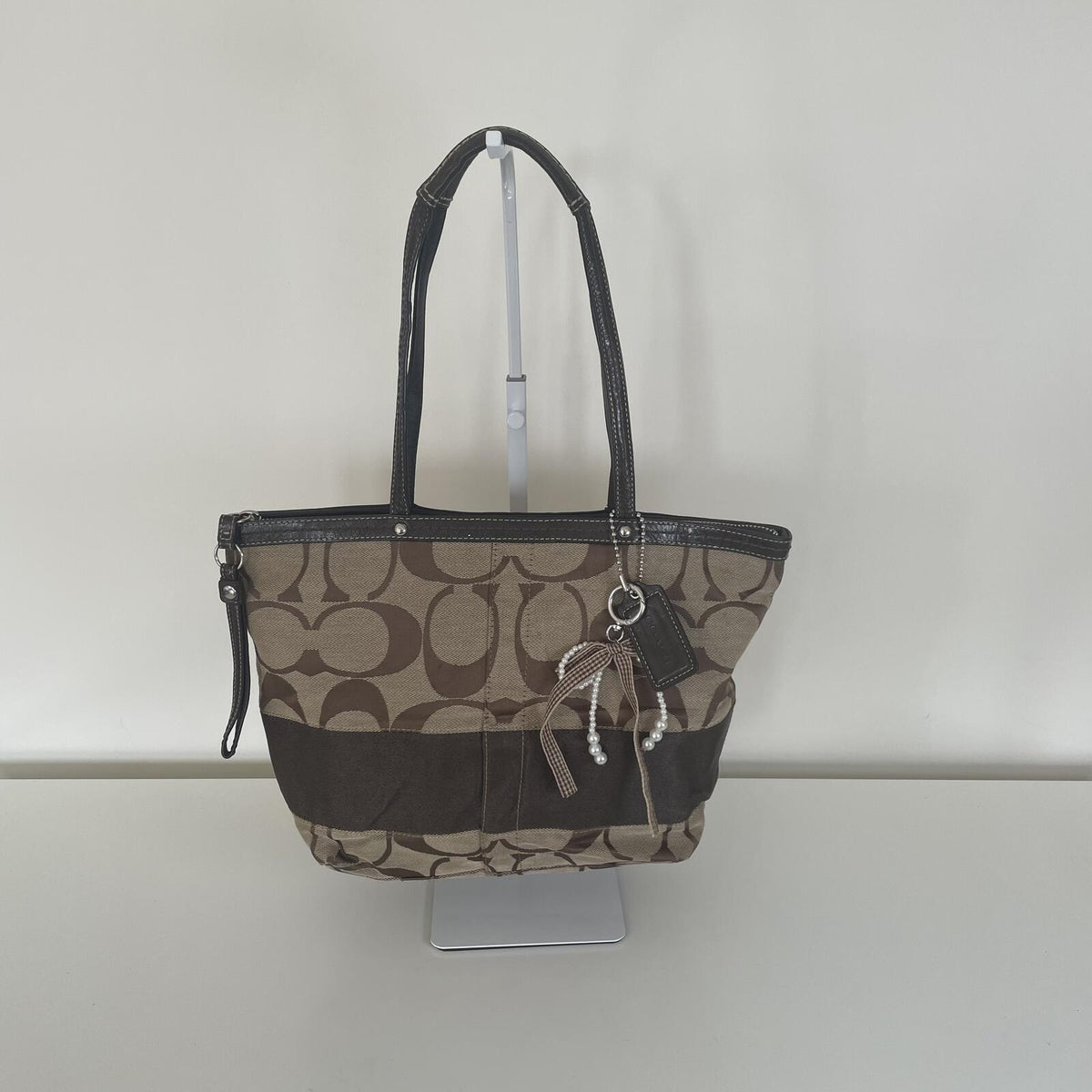 Coach Brown Signature Monogram Tote Shoulder Bag K0967-F13548