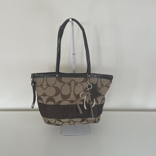 Coach Brown Signature Monogram Tote Shoulder Bag K0967-F13548