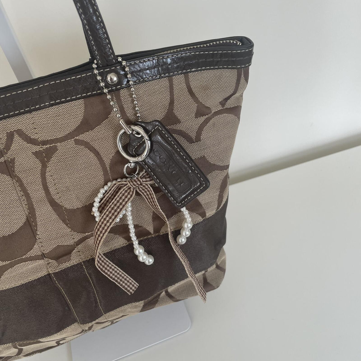 Coach Brown Signature Monogram Tote Shoulder Bag K0967-F13548