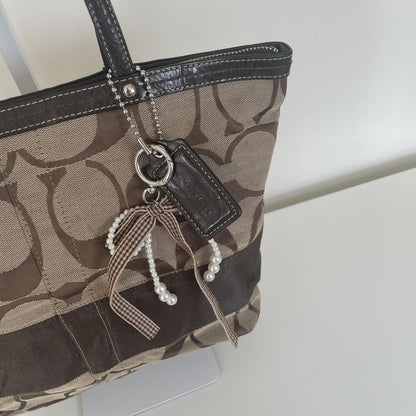 Coach Brown Signature Monogram Tote Shoulder Bag K0967-F13548
