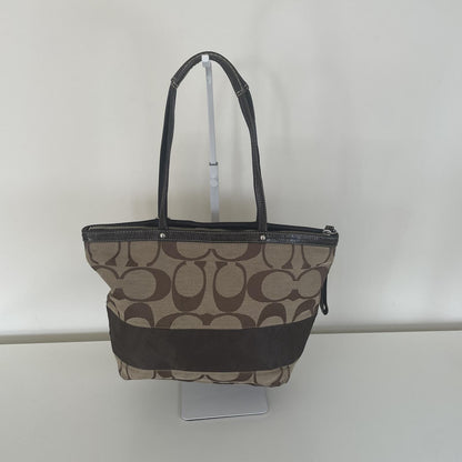 Coach Brown Signature Monogram Tote Shoulder Bag K0967-F13548