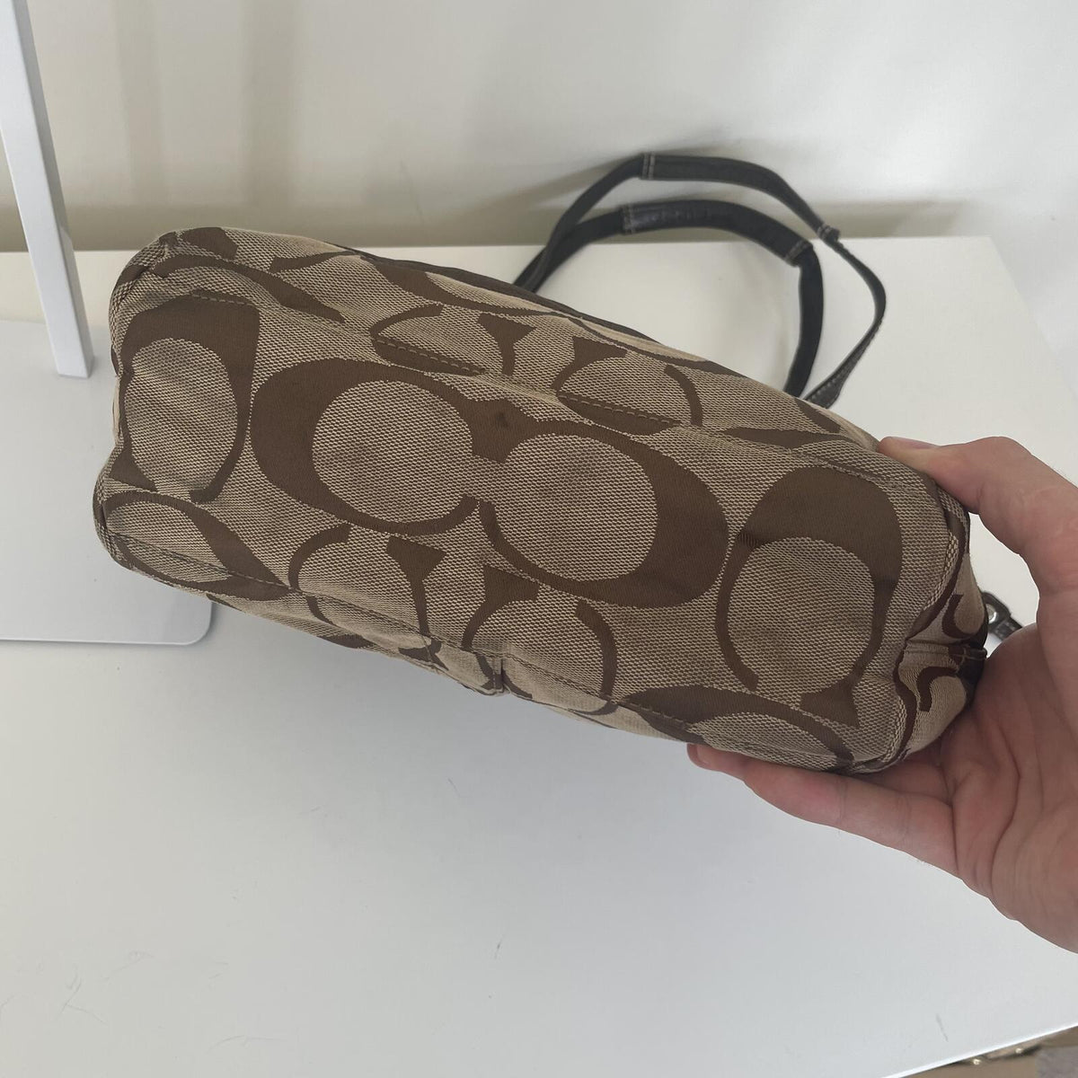 Coach Brown Signature Monogram Tote Shoulder Bag K0967-F13548