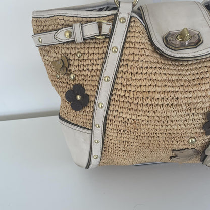 Coach Beige Hampton Floral Beach Bag with Turnlock Closure M1068-16763