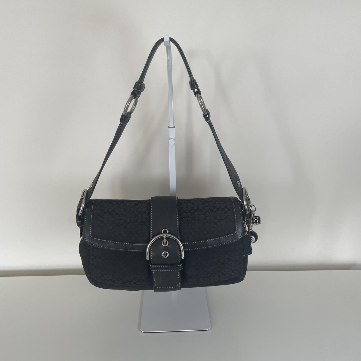 Coach Black Signature Monogram Soho Shoulder Bag M04U-1463