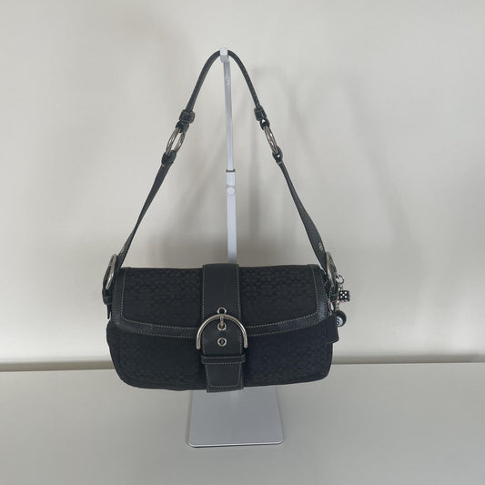 Coach Black Signature Monogram Soho Shoulder Bag M04U-1463
