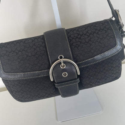 Coach Black Signature Monogram Soho Shoulder Bag M04U-1463