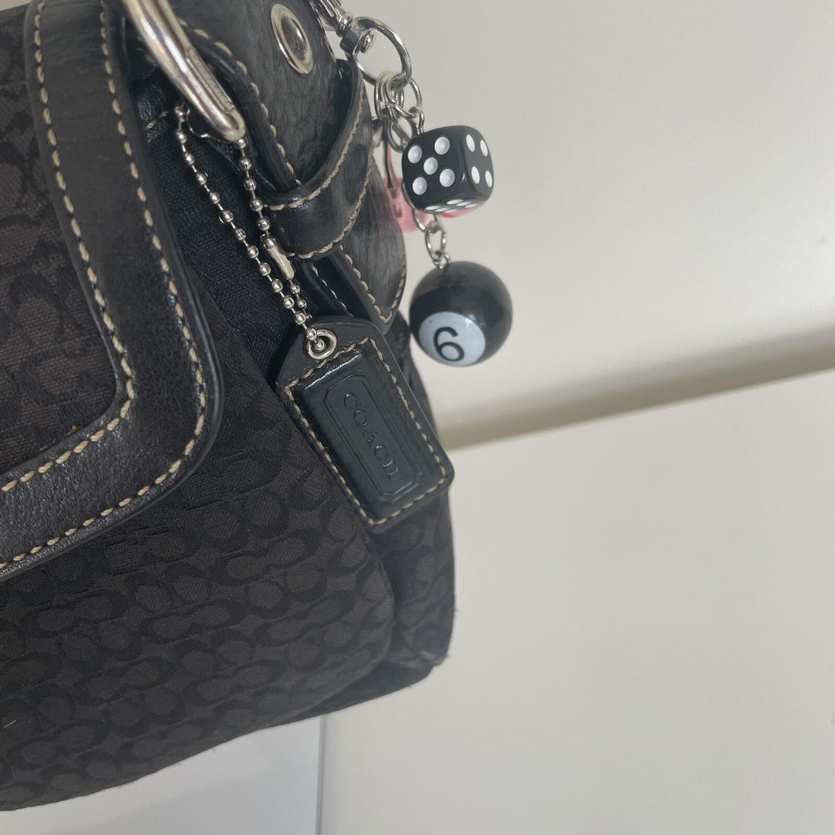 Coach Black Signature Monogram Soho Shoulder Bag M04U-1463
