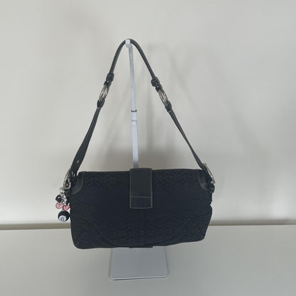 Coach Black Signature Monogram Soho Shoulder Bag M04U-1463
