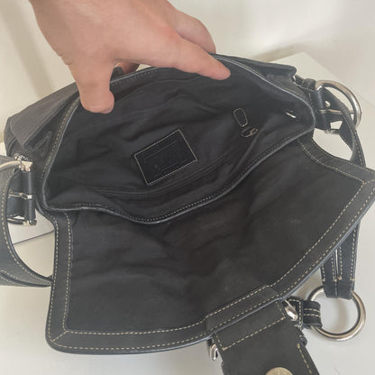 Coach Black Signature Monogram Soho Shoulder Bag M04U-1463