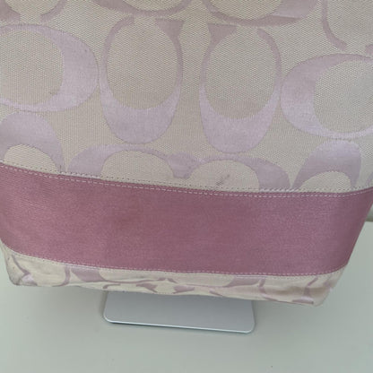 Coach Pink Signature Monogram Stripe Tote Shoulder Bag B1072-F13548