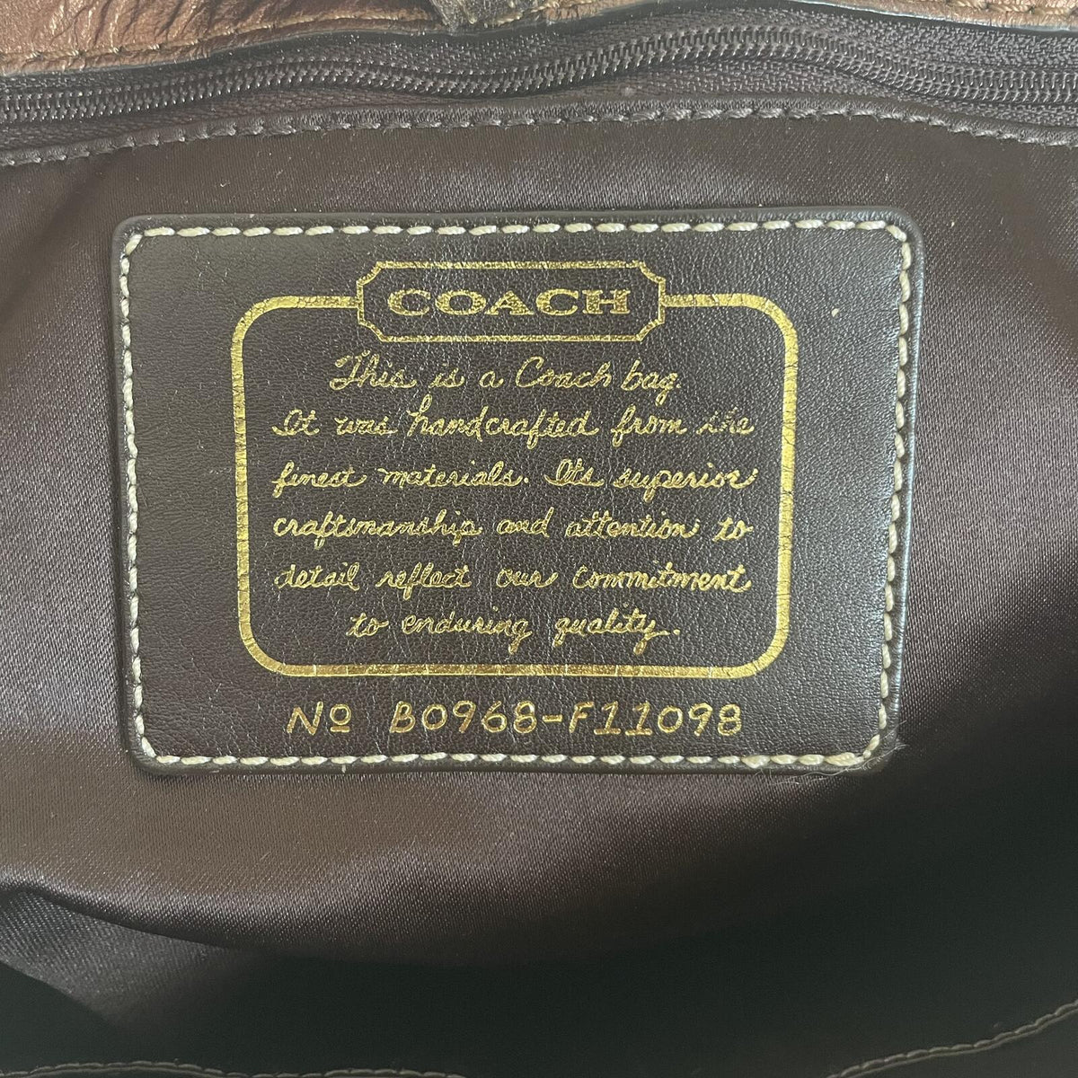 Coach Chocolate Brown Tote Shoulder Bag B0968-F11098