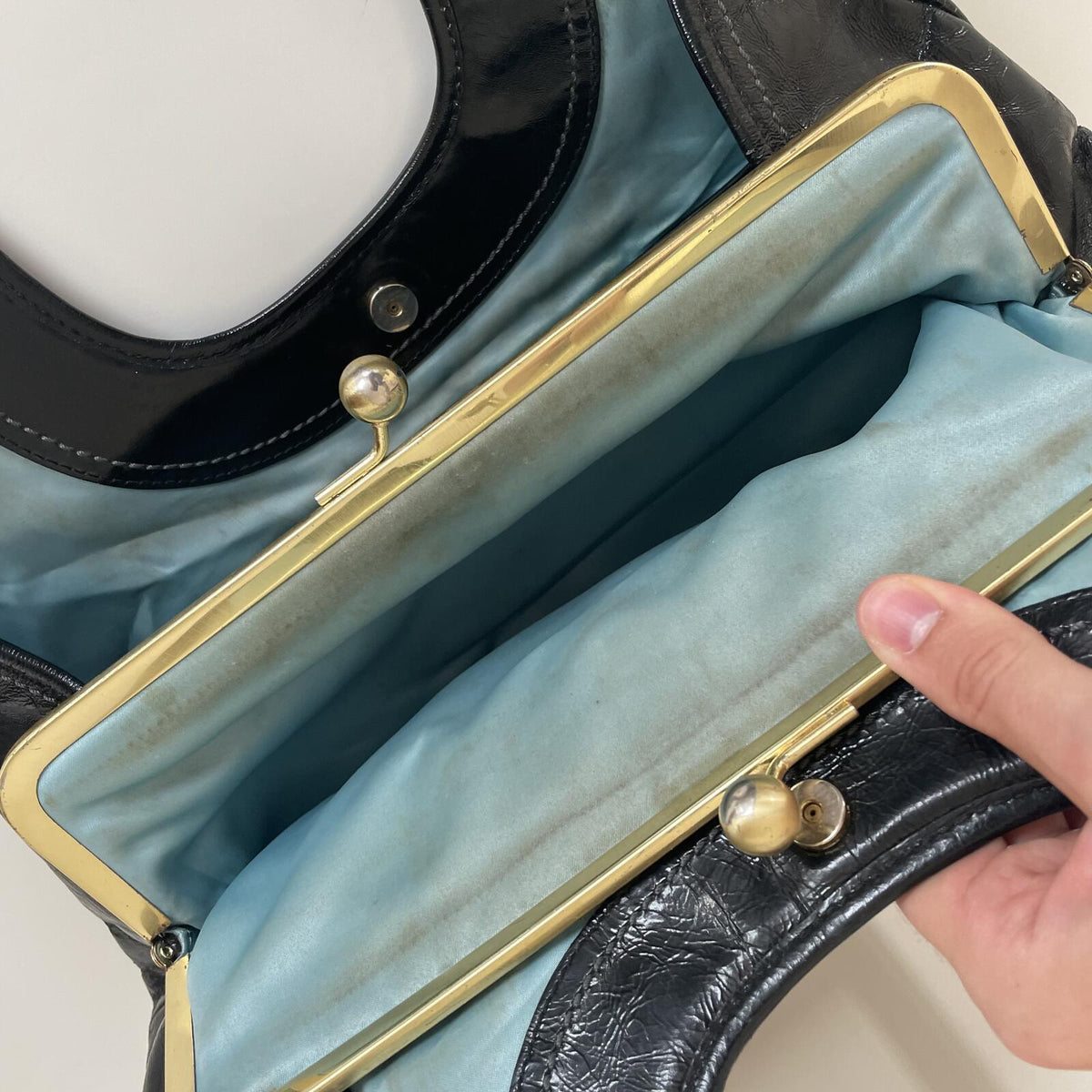 Coach Black Pleated Patent Ergo 3-Compartment Shoulder Bag J0869-12520