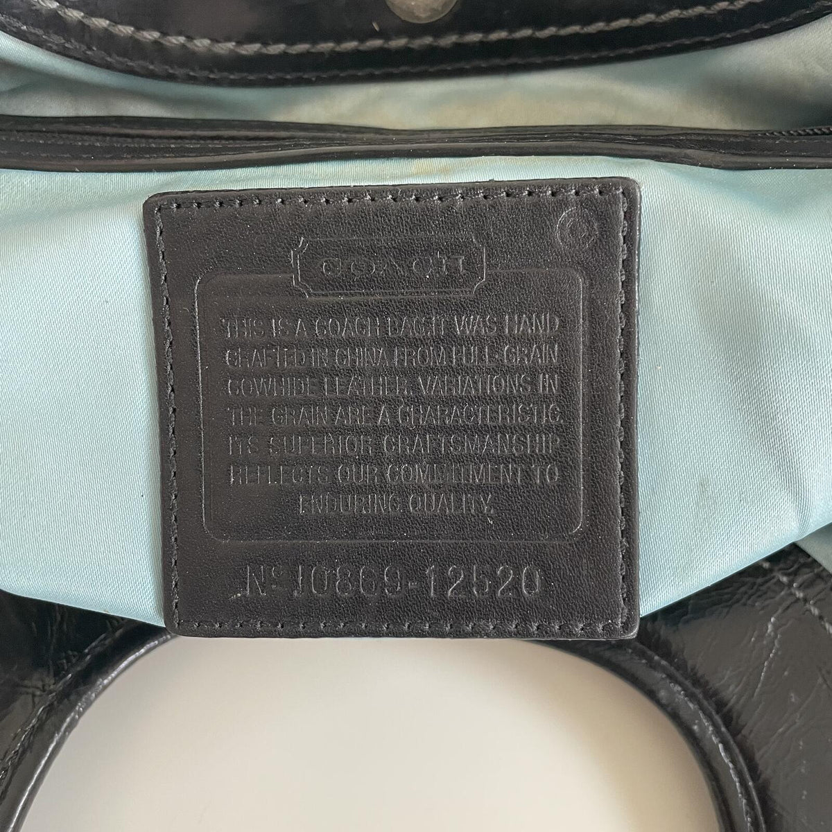 Coach Black Pleated Patent Ergo 3-Compartment Shoulder Bag J0869-12520
