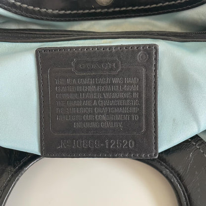 Coach Black Pleated Patent Ergo 3-Compartment Shoulder Bag J0869-12520