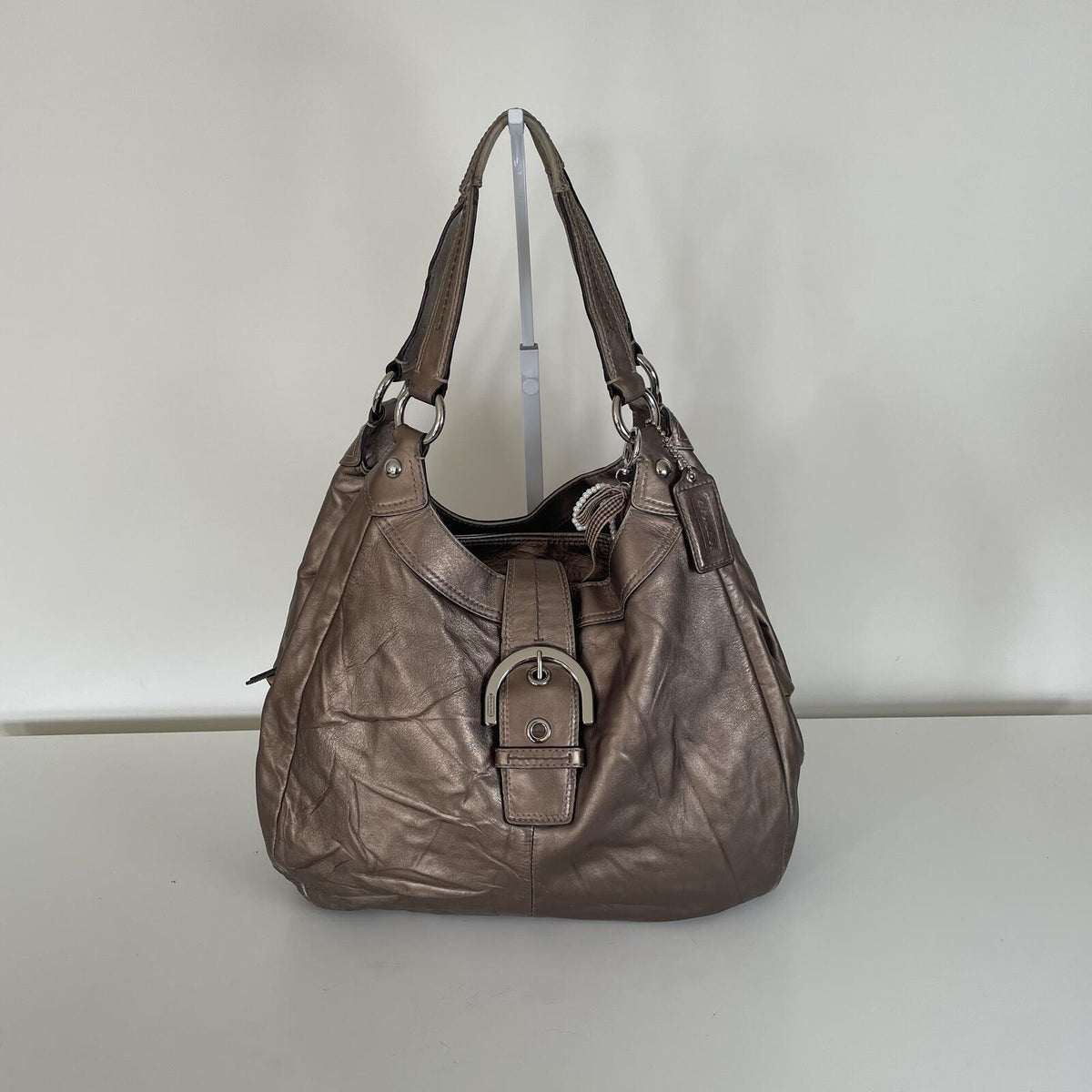 Coach Madison Lynn Bronze Metallic 3-Compartment Hobo Shoulder Bag H1193-F17092