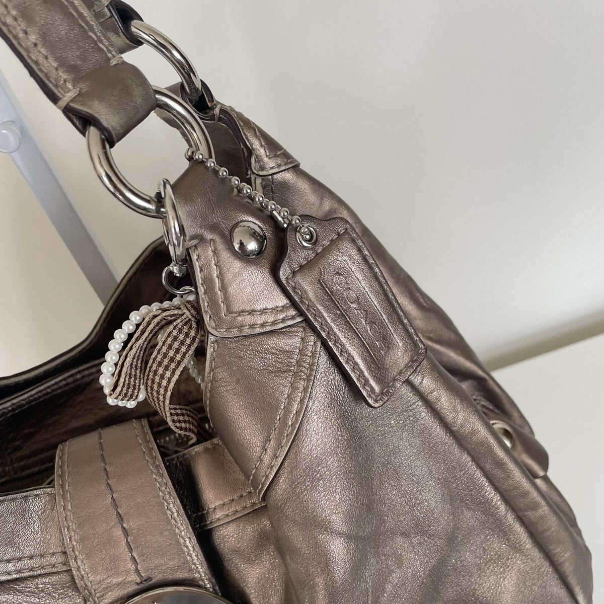 Coach Madison Lynn Bronze Metallic 3-Compartment Hobo Shoulder Bag H1193-F17092