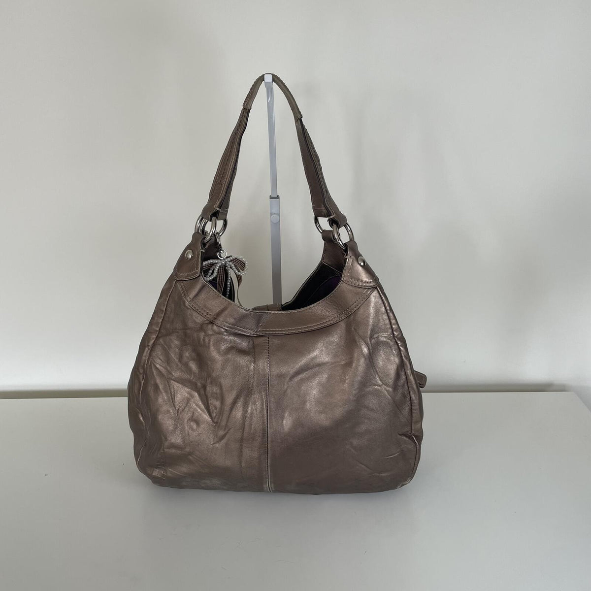 Coach Madison Lynn Bronze Metallic 3-Compartment Hobo Shoulder Bag H1193-F17092