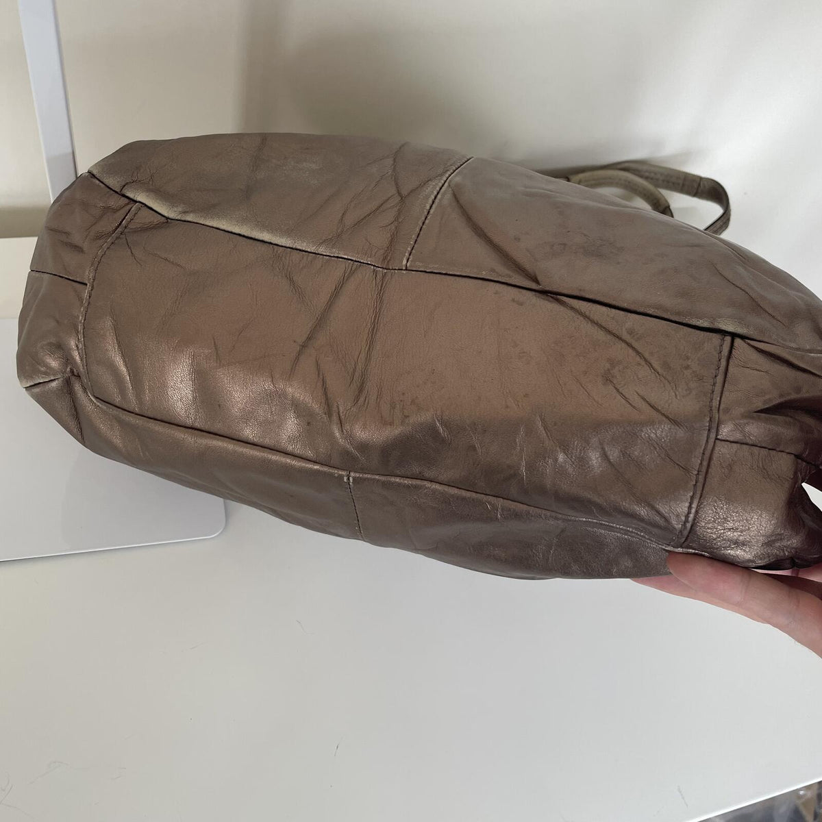 Coach Madison Lynn Bronze Metallic 3-Compartment Hobo Shoulder Bag H1193-F17092