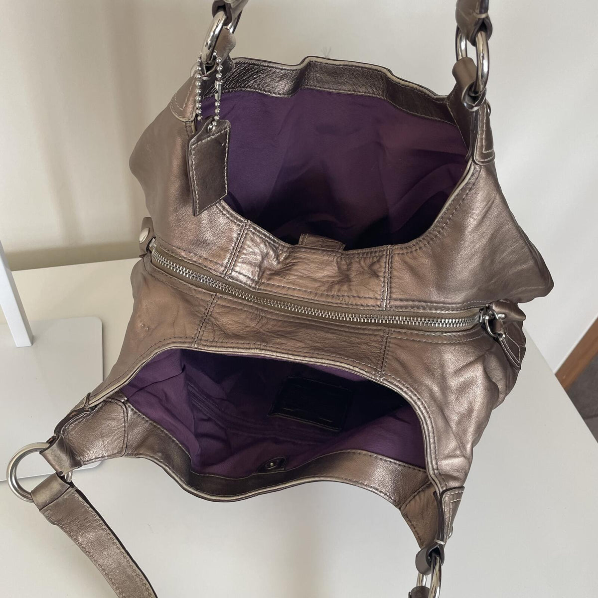 Coach Madison Lynn Bronze Metallic 3-Compartment Hobo Shoulder Bag H1193-F17092